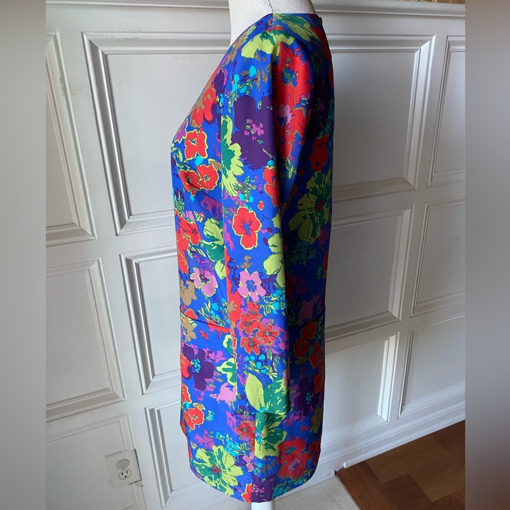 ❌SOLD❌ JCREW JULES BRIGHT FLORAL SHIFT DRESS SIZE 0 POCKETS - Picture 5 of 9